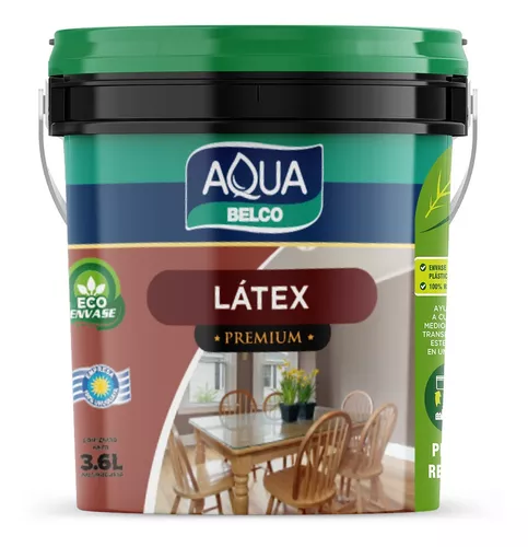 AQUA SUPER Látex Premium Lavable Belco 3.6 Litros Satinado y Mate